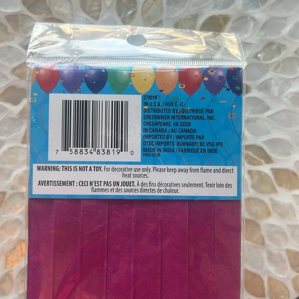💝 $1 when Bundled 💝 NWT Colorful Tissue Tassel Garland 9 feet